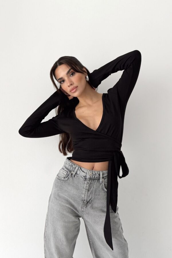 Pure Noir Wrap Bolero - Görsel 6