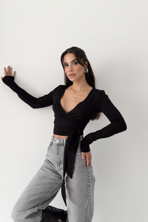 Pure Noir Wrap Bolero - Görsel 3