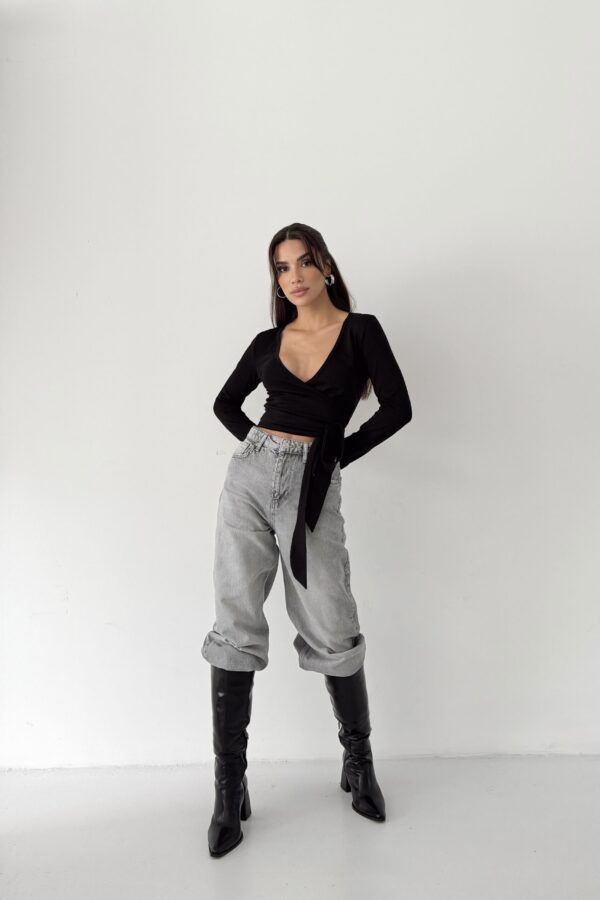 Pure Noir Wrap Bolero - Görsel 5