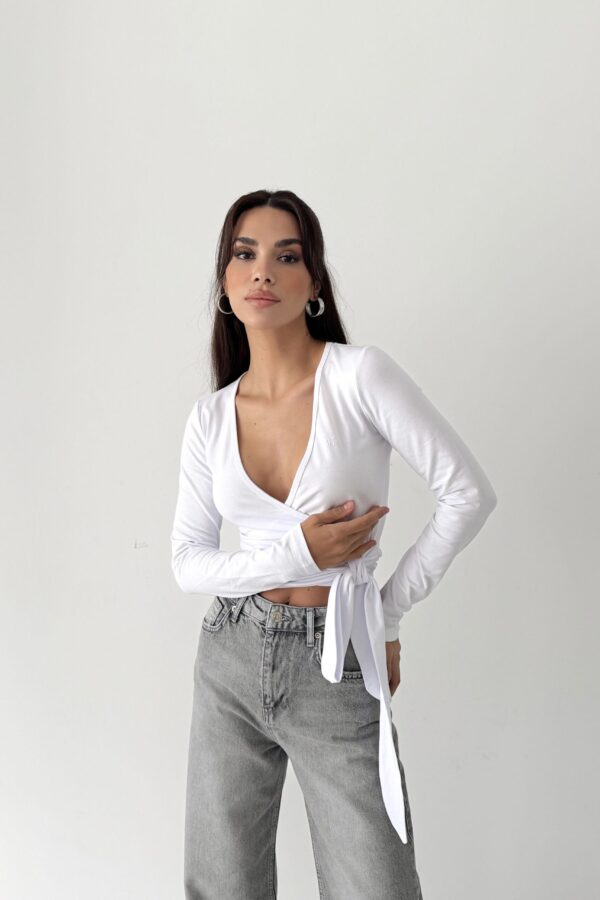 White Breeze Wrap Bolero - Görsel 5