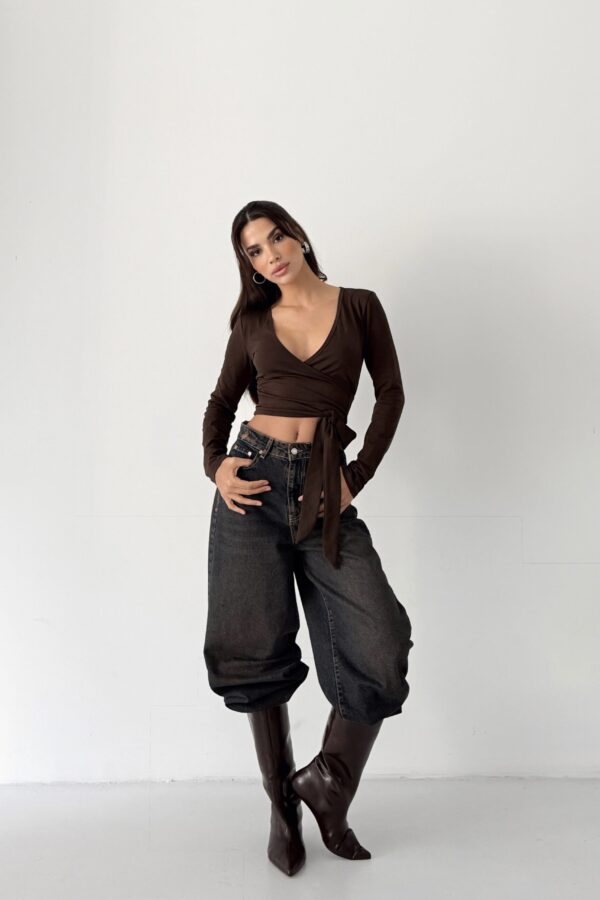 Chocolate Aura Wrap Bolero - Görsel 5