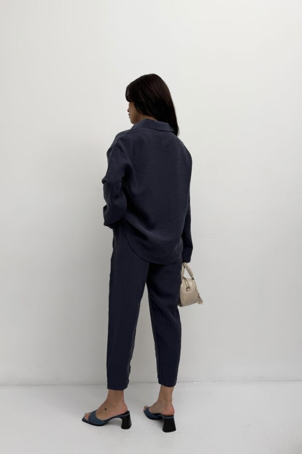 Linen Co-ord Set – Navy Blue - Görsel 3