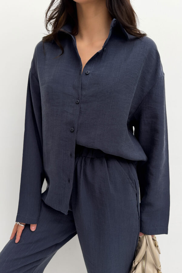 Linen Co-ord Set – Navy Blue - Görsel 7