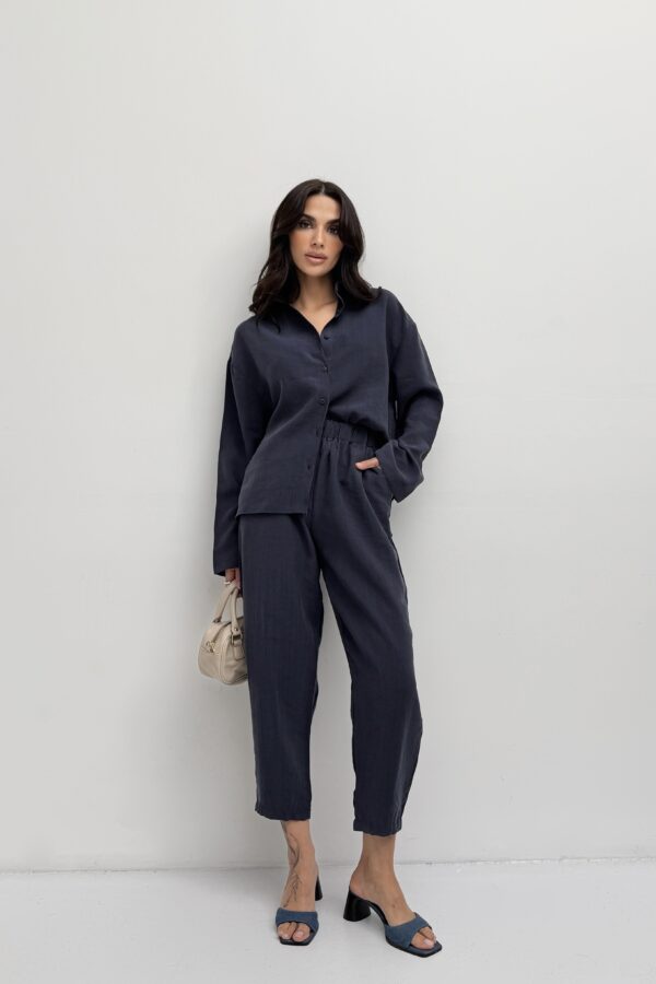 Linen Co-ord Set – Navy Blue - Görsel 6