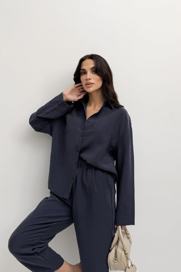 Linen Co-ord Set – Navy Blue - Görsel 5